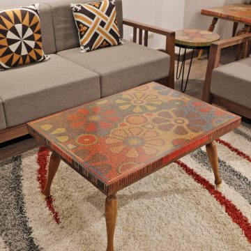 Wild Cosmos Flower Colored-Pencil Coffee Table