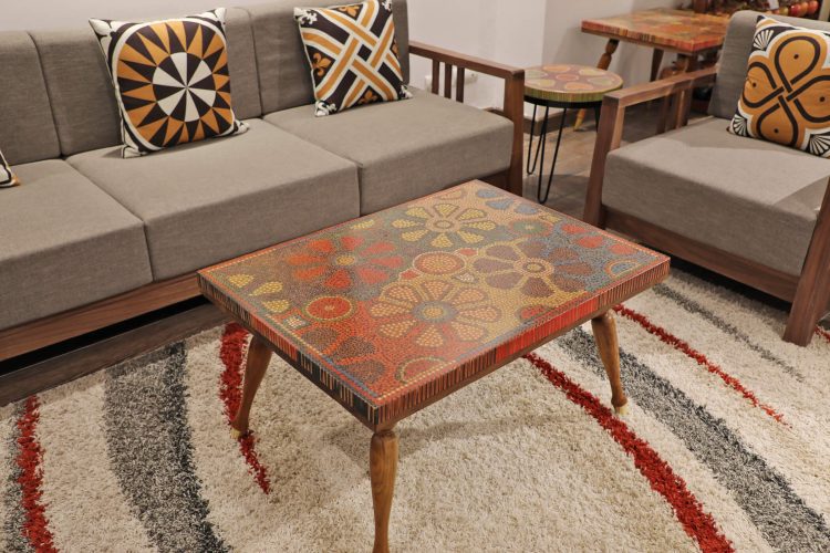 Wild Cosmos Flower Colored-Pencil Coffee Table