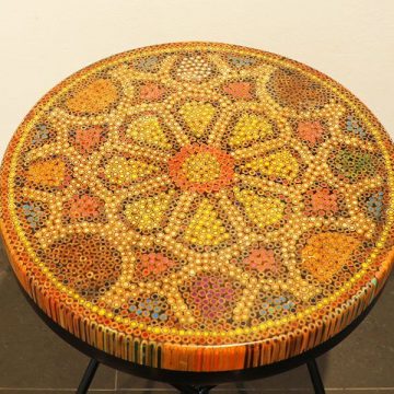 Wild Cosmos Flower Colored-Pencil Coffee Table II