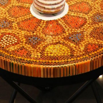 Wild Cosmos Flower Colored-Pencil Coffee Table III 1